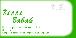 kitti babak business card