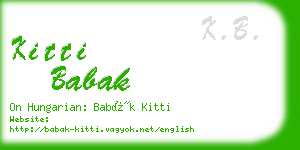 kitti babak business card